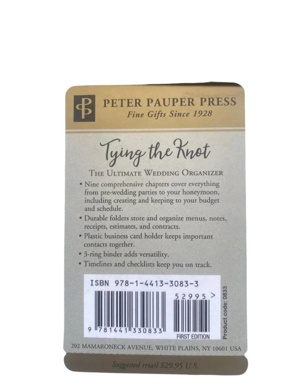 TYING THE KNOT: The Ultimate Wedding Organizer, New,‎ Hardcover 3-Ring Binder